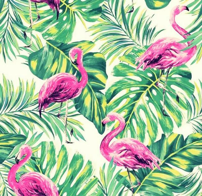 Flamingi D-57, tkanina tapicerska, dekoracyjna