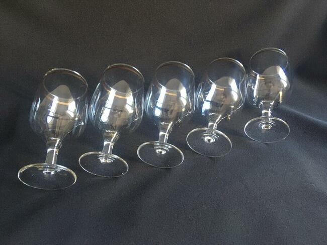 PRL lampki do wina złoty pasek