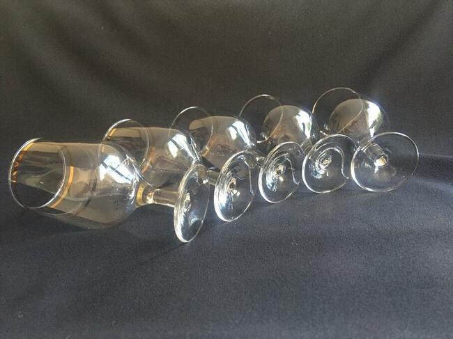 PRL lampki do wina złoty pasek