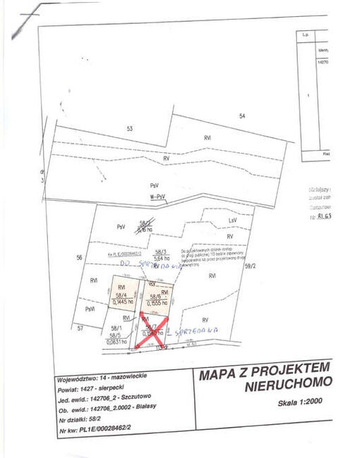 Działka Białasy gm. Szczutowo pow. sierpecki wz. mazowieckie