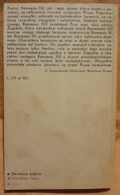 Książka - Faraon - B. Prus lektura