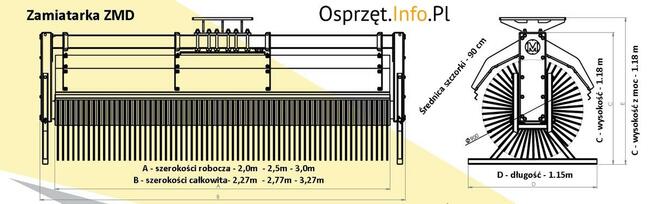 Zamiatarka do koparki do dużych powierzchni – ZMD