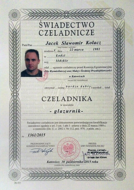 GLAZURNIK - WOLNY TERMIN Styczeń, Łódź