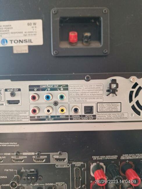 Zestaw amplituner+ nagrywarka + głośnik centralny