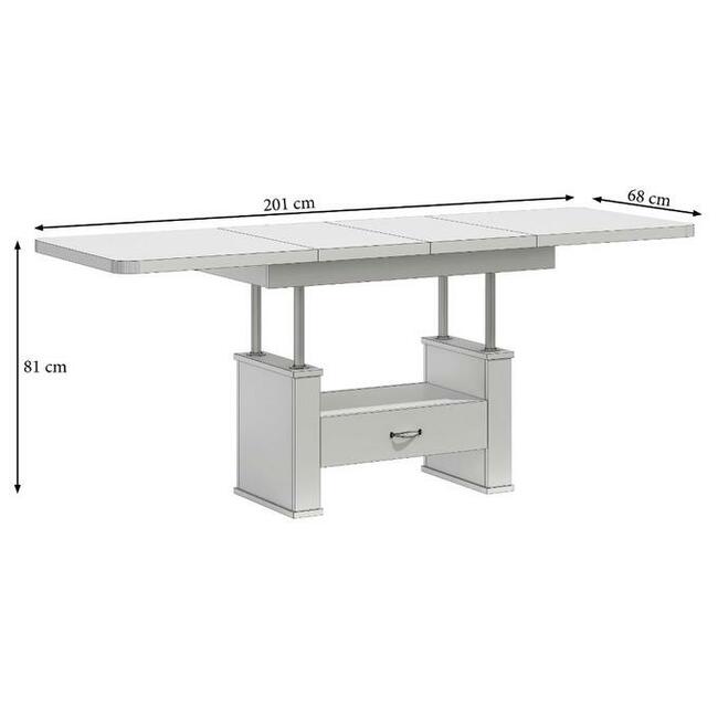 ŁAWA, ŁAWOSTÓŁ, ROZKŁADANY Z SZUFLADĄ ZAOWALONE ROGI