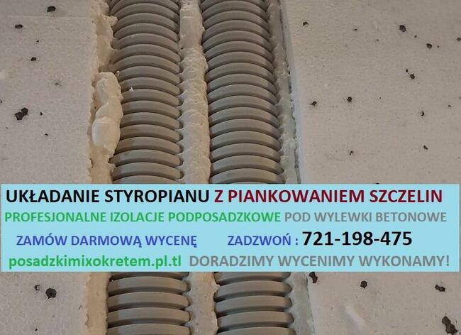Układanie styropianu pod wyleki , izolacje ocieplenia podłóg