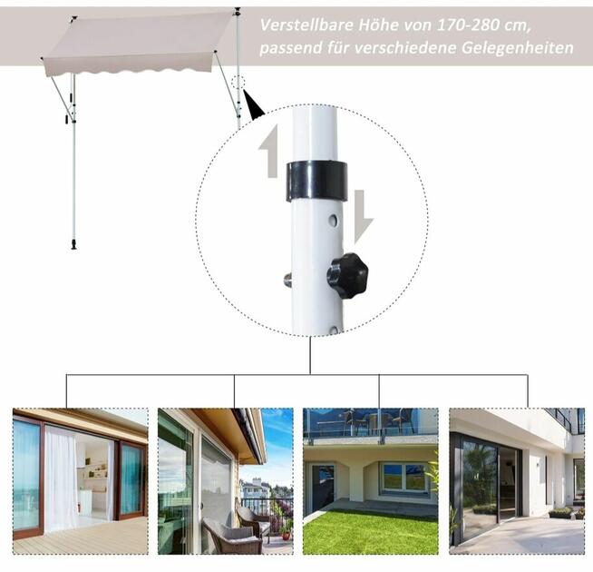 Promocja markiza ze składanym ramieniem markiza zaciskowa os