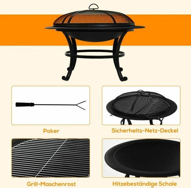 misa paleniskowa kosz paleniskowy z ochroną przed iskrami ru