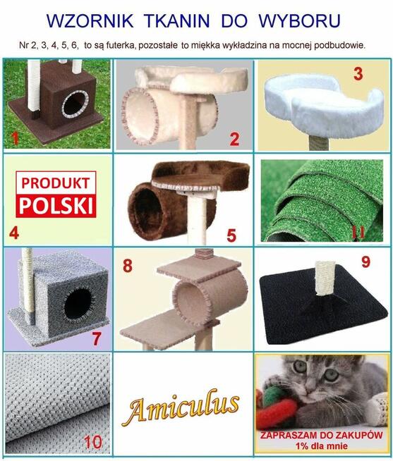 Drapak 1,6m dla dużego kota, solidne drewno Amiculus 9-Ah