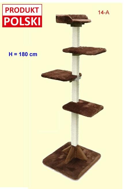 Drapak 1,6m dla dużego kota, solidne drewno Amiculus 9-Ah