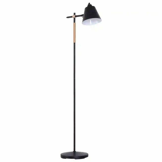 LAMPA STOJĄCA REGULOWANA LAMPA PODŁOGOWA 40 W metal + drewno