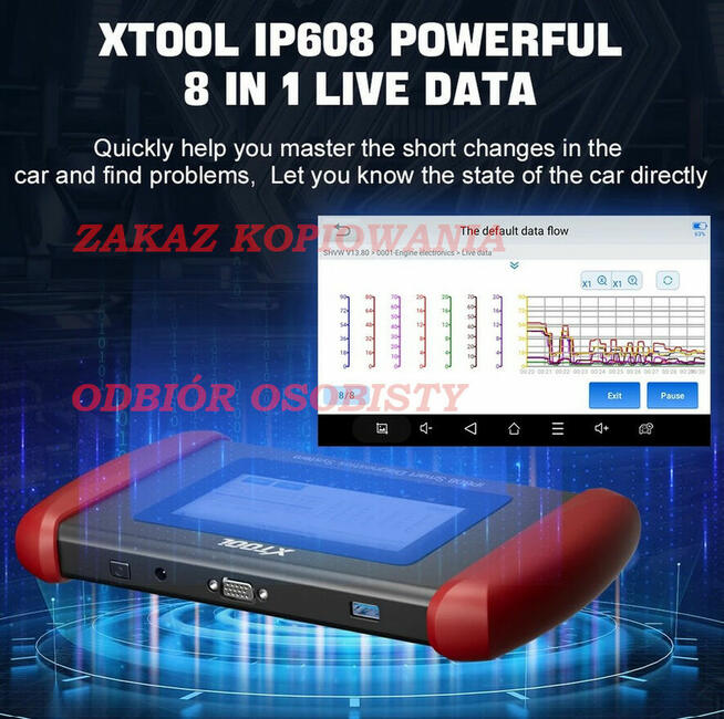 SKANER DIAGNOSTYCZNY XTOOL IP608, FULL SYSTEM DIAGNOSTICS
