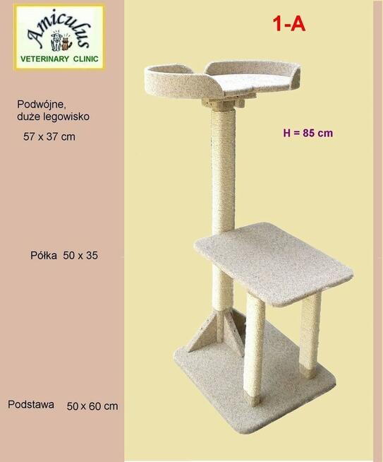 Drapak dla kota, solidne drewno Amiculus 8-DH