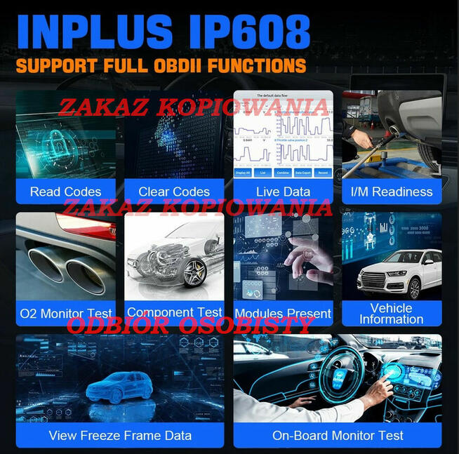 SKANER DIAGNOSTYCZNY XTOOL IP608, FULL SYSTEM DIAGNOSTICS