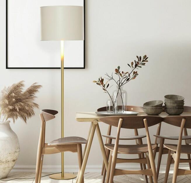 Lampa podłogowa z abażurem z PU w kształcie walca