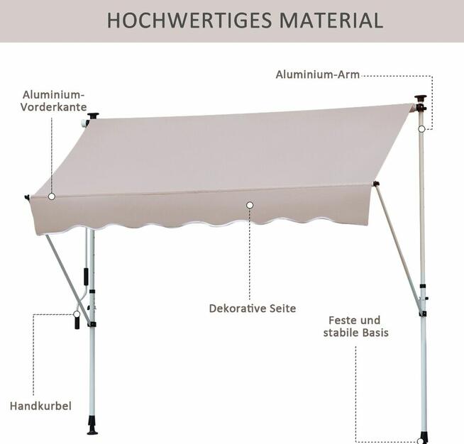 Promocja markiza ze składanym ramieniem markiza zaciskowa os