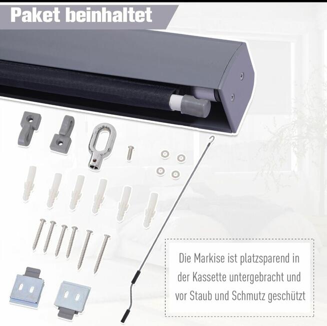 ROLETA OCHRONA PRZED WIATREM I SŁOŃCEM ZASŁONA Z RĘCZNĄ KORB