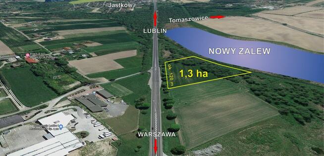 Działka w Jastkowie przy trasie warszawskiej i zalewie