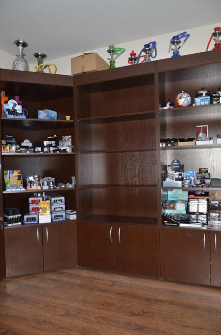 Witryna regał biurowy z szybą 210 x 90 x 36 cm płyta meblowa