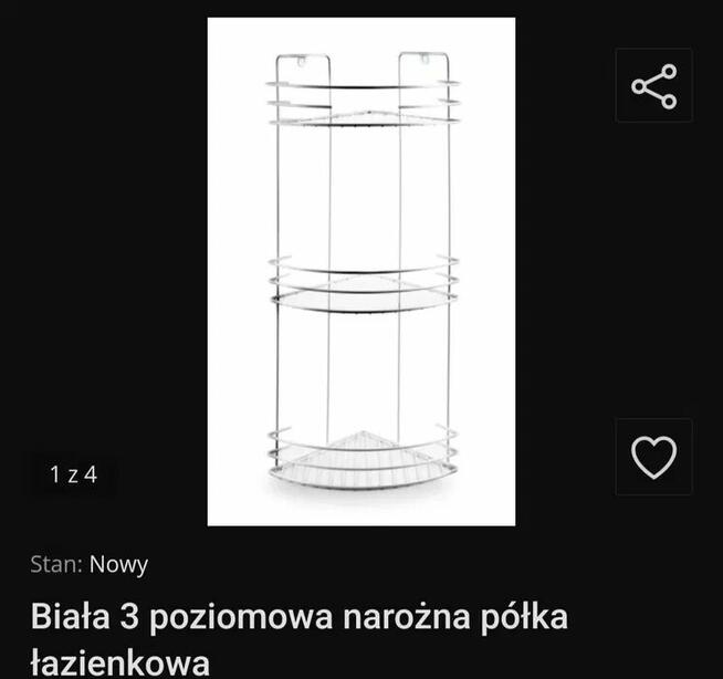 Półki łazienkowe narożne