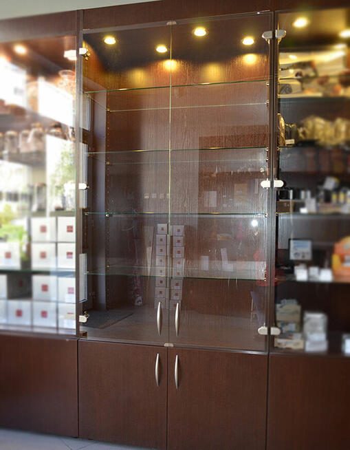 Witryna regał biurowy z szybą 210 x 90 x 36 cm płyta meblowa