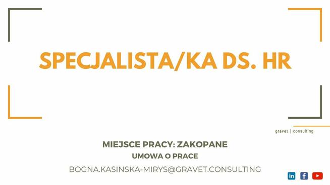 SPECJALISTA/KA DS. HR