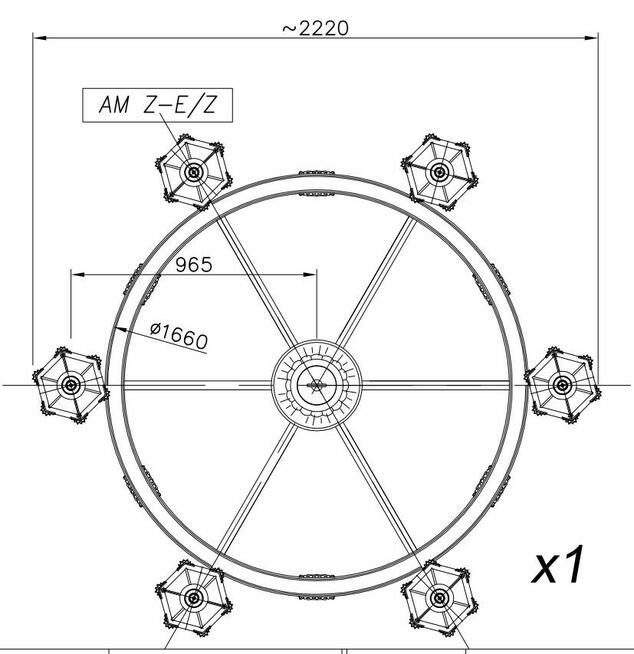 Duży żyrandol pałacowy metal czarny rękodzieło ARTMETAL NOWY