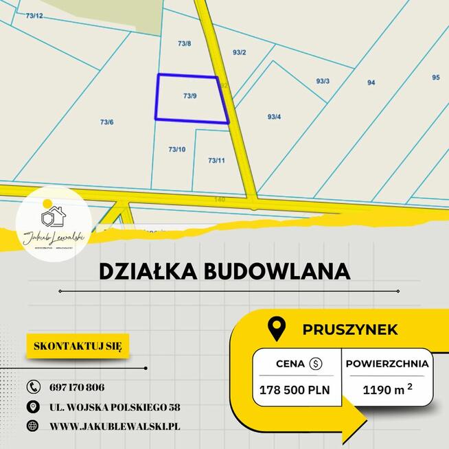 Pruszynek 9km od Siedlec - działka budowlana