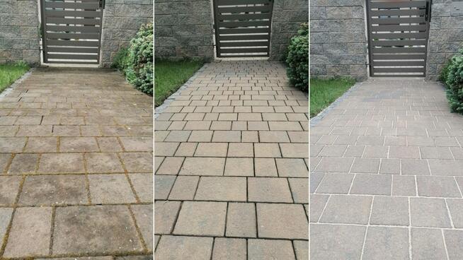 Mycie kostki brukowej, elewacji i dachów