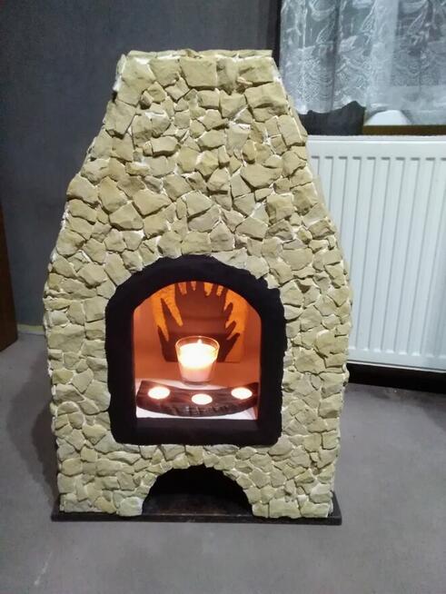 Lampion jako kominek.