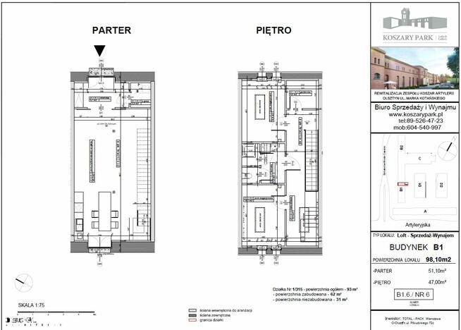 Loft - biura, usługi - 98m²