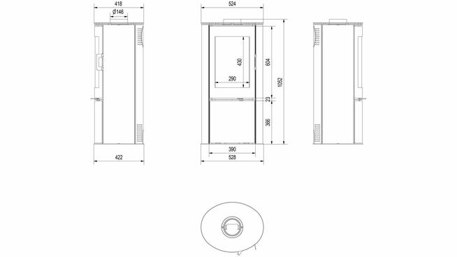 PIEC WOLNOSTOJĄCY AB S DR + AKCESORIA