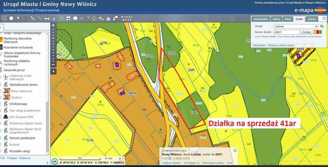 Działka rolno-budowlana Łomna gm. Nowy Wiśnicz
