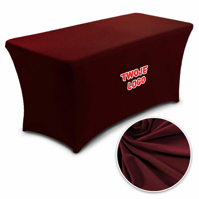 Elastyczny pokrowiec na stół cateringowy butelkowa zieleń