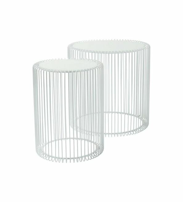 KARE Design Stolik Kawowy Wire SET 2 Biały