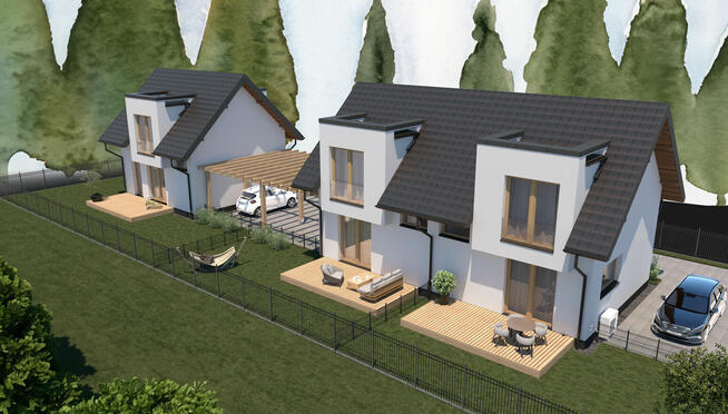 Bliźniak z ogródkiem | pompa ciepła | rekuperacja