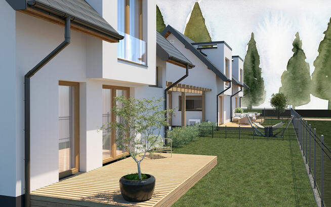 Bliźniak z ogródkiem | pompa ciepła | rekuperacja