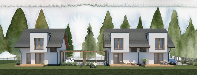 Bliźniak z ogródkiem | pompa ciepła | rekuperacja