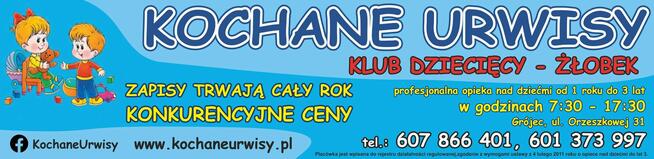 ŻŁOBEK – KLUB DZIECIĘCY KOCHANE URWISY opieka nad dziećmi