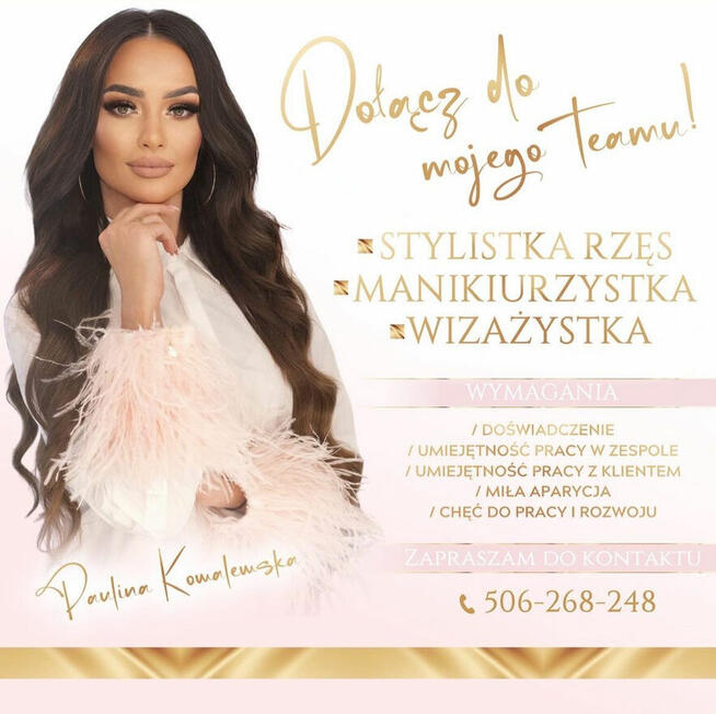 Stylistka rzęs poszukiwana / doświadczona/ pełne grafiki