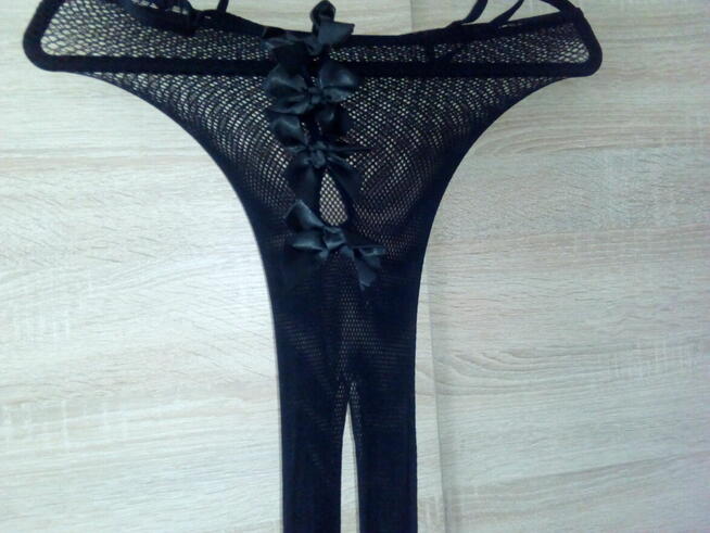 Seksowne bodystocking z kokardą