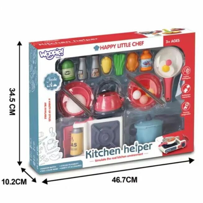 WOOPIE Zestaw Kuchenny Pomocnik Kucharza Kuchnia Gazowa Garn