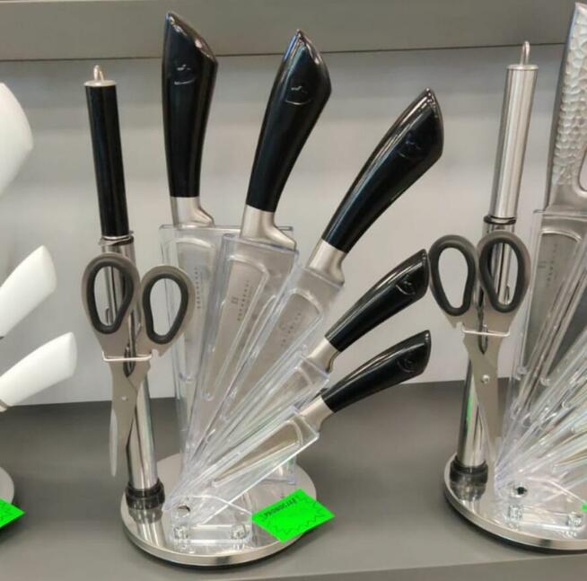 Wyprzedaż. Zestawy noży ze stojakiem. Różne modele. Nowe