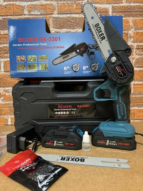 Piła akumulatorowa Boxer. Gałęziówka. zestaw XXL. Nowa