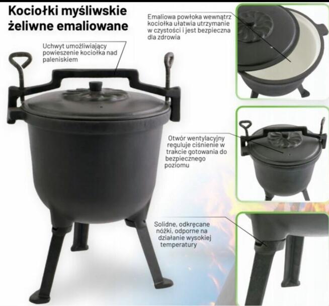 WYPRZEDAŻ! Kociołki żeliwne/ emaliowane. 5L/8L/10L/15L. Nowe