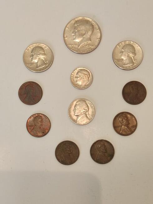 Zestaw monet amerykańskich 11szt.