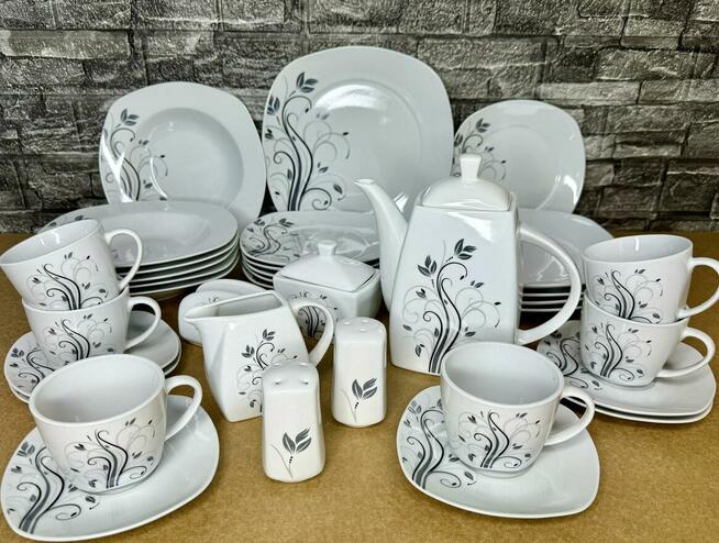 Duży zestaw kawowo-obiadowy. Na 6 osób.38el. nowy