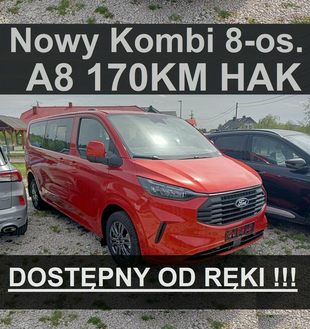 Ford Transit Custom Nowy Kombi L2 A8 170KM Limited 8-os. Kamera Tempoamt akt. od ręki