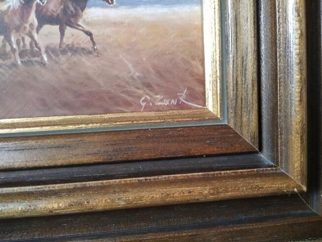 Obraz olejny malowany na drewnie Gierchard Zank