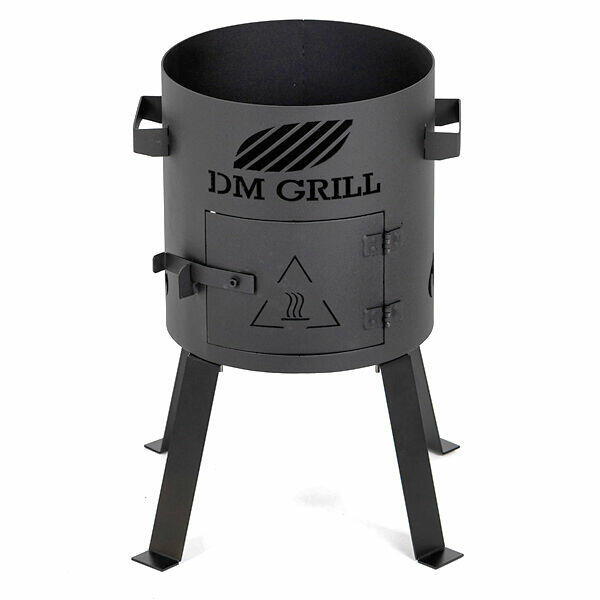 Kuchnia polowa: kociołek żeliwny 12L z paleniskiem